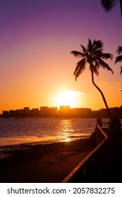 Purple And Orange Sunset In Maceió