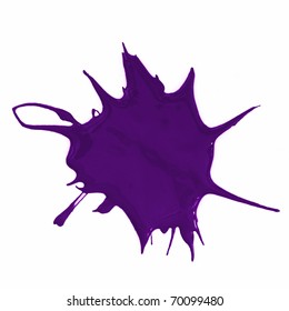 A Purple Paint Splatter Isolated On White Background