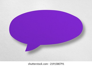 Purple Paper Cut Speech Balloon Shape Isolated On White Background.design