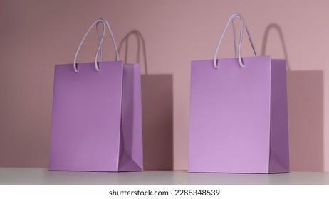  Purple paper shopping bag mockup