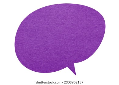 Purple paper speech bubble isolated on a white background. Blank chat bubble sticker. - Shutterstock ID 2303902157