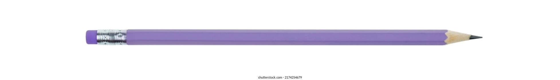 Purple pastel pencil isolated white background and clipping path 