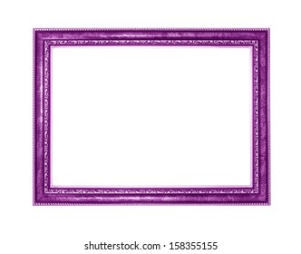 Purple Picture Frame. Isolated On White Background 