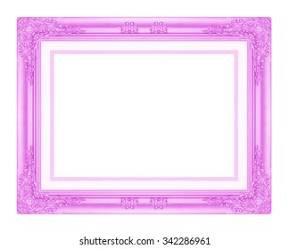 Purple  Picture Frame Isolated On White Background.