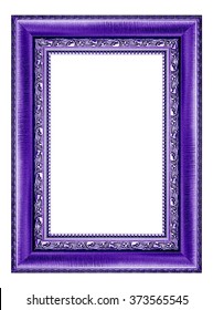 Purple Picture Frame Isolated On White Background.