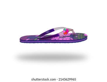 Purple And Pink Girls Slipper Side View Isolated