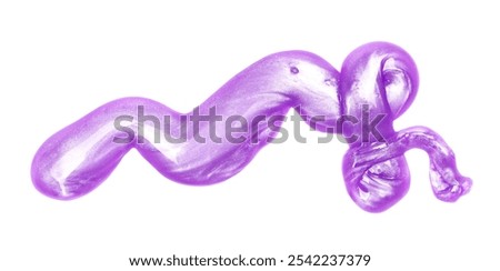 Purple pink sleaze puddle, slime isolated on white background, with clipping path, top view	