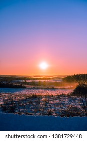 Purple & Pink Sunset Over Rice Lake Ontario