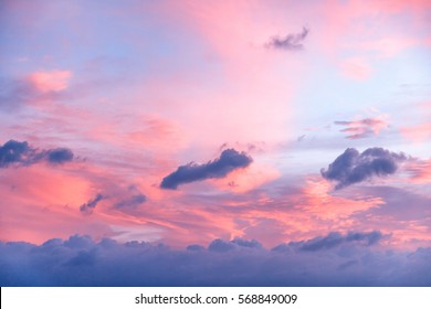 Purple pink sunset sky