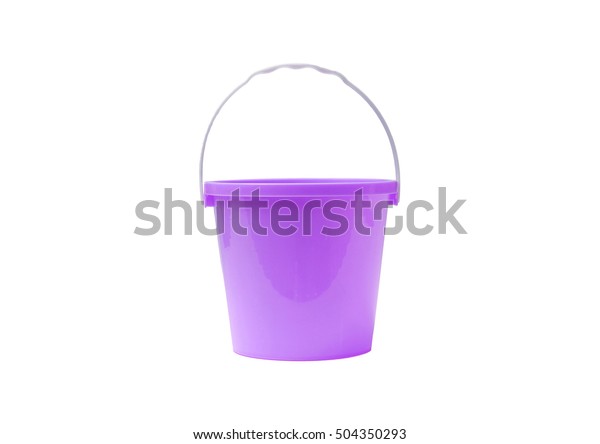 purple plastic bucket