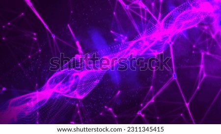 Purple plexus Glittering space particle form, futuristic neon graphic Background, energy 3d abstract art element illustration, technology artificial intelligence, shape theme wallpaper