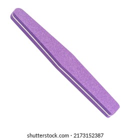 Purple Professional Nail File. Nail Buffer Blocks Isolated On White Background. Nail Buffer Block For Natural Nails. For Beauty Health Nails Care. Treatment