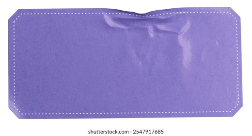 purple rectangular paper sticker label