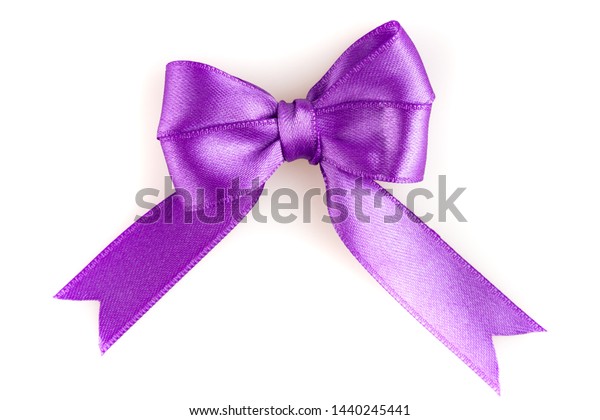 Purple Ribbon On White Background Stock Photo (Edit Now) 1440245441