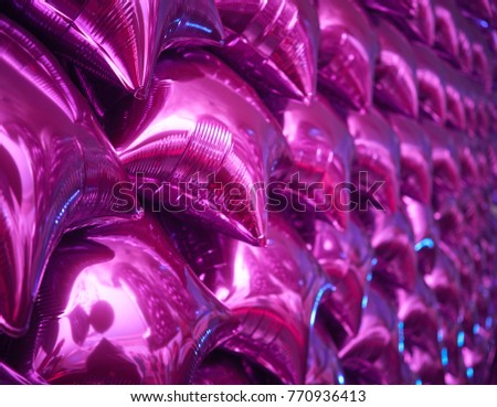 Purple shine balloon pattern on the side close-up