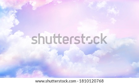 purple sky background with white cloud.Fantasy cloudy sky with pastel gradient color, nature abstract image use for background.