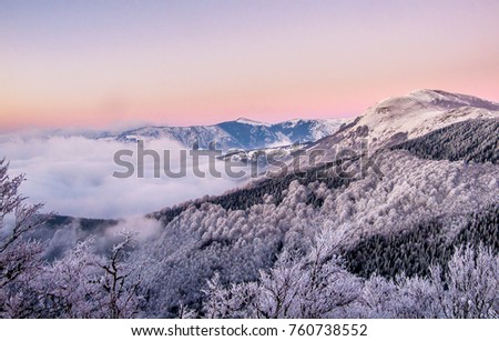 Purple sky... One perfect sunset in wintertime, Stara planina (Old mountain), Serbia