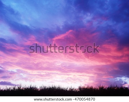 Purple sky sunset