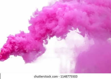 Purple Smoke, Isolated On White Background.