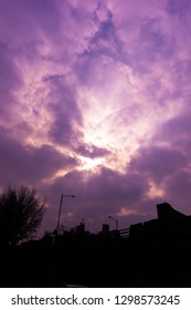 purple sunset and cloud