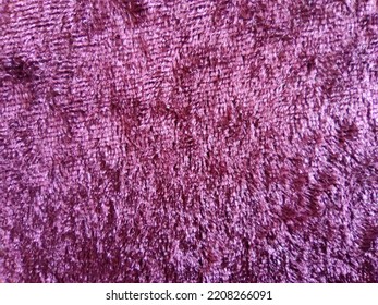 Purple Texture Of Plush Velvet Material For Textile Background Close-up