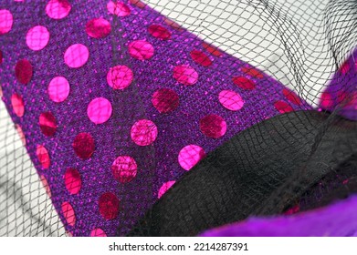 Purple Triangle Hat With Round Dot Lace