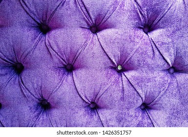 Purple Velvet Couch Background Texture With Sunken Buttons