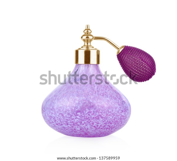 Purple Vintage Perfume Bottle Atomizer Isolated Stock Photo Edit Now