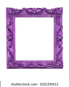 Purple Vintage Picture Frame Isolated