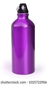 Purple Water Bottle Isolated On White Background