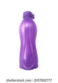 Purple Water Bottle On White Background