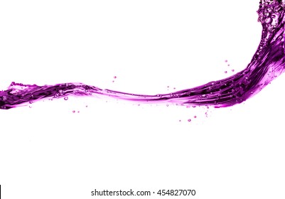 Purple Water Splash On A White Background.