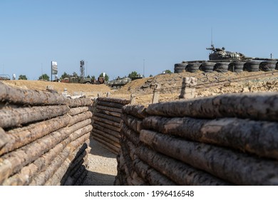 Purpose Built Trench To Show The Conditions Of War In Trophy Park, Baku, Azerbaijan. 16.06.21