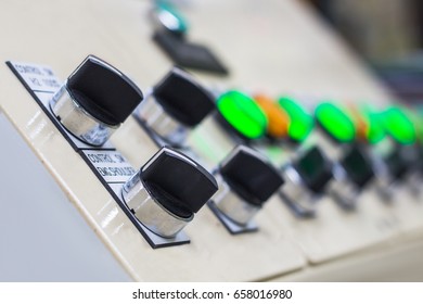 push button and display on control panel with electric light devices,selective focus
