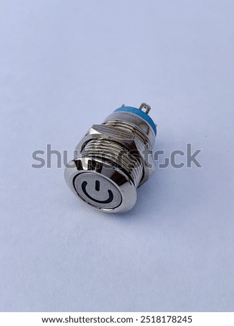 Push Button led Momentary Switch on white isolated background