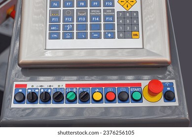 Push Buttons Control Panel and Machine Emergency Stop Switch in Row