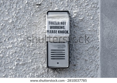 Push buzzer intercom door bell not working sign