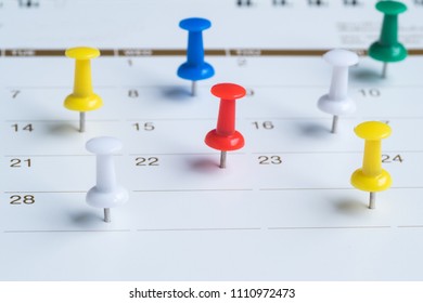 Push Pin On Calendar Stock Photo 1110972473 Shutterstock