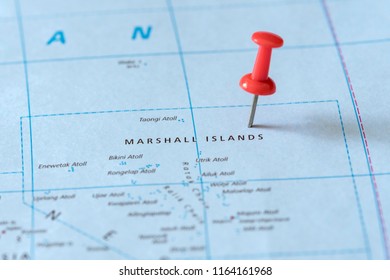 Push Pin On Territory Marshall Islands Stock Photo 1164161968 