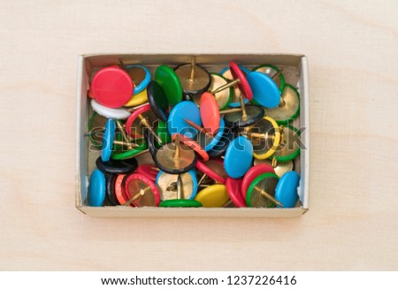 Push Pins in Paper Box