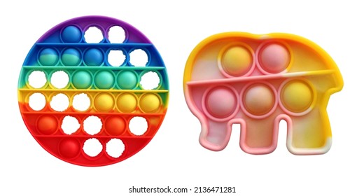 Push Pop Bubble Sensory Fidgeting Toy With Pattern Colorful.