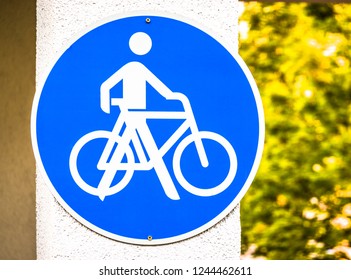 Pushing Bike Sign Germany Stock Photo 1244462611 | Shutterstock