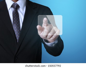 pushing on a touch screen interface 