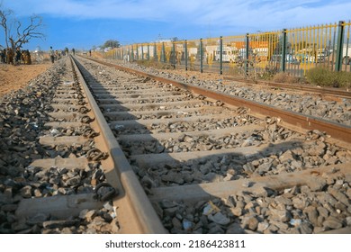 Pushkar, Rajasthan, India - November 22nd, 2015 - Train Track Passing In Pushkar, India