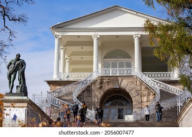 PUSHKIN, RUSSIA - October 2021: Cameron's gallery in Tsarskoye Selo (Pushkin) suburb of Saint Petersburg, Russia
