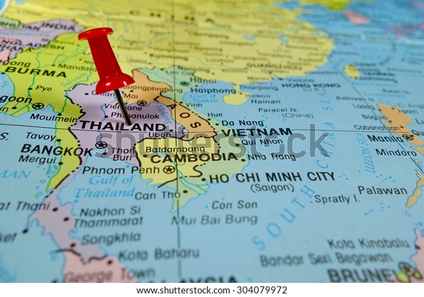 タイの地図のプッシュピン印 の写真素材 今すぐ編集