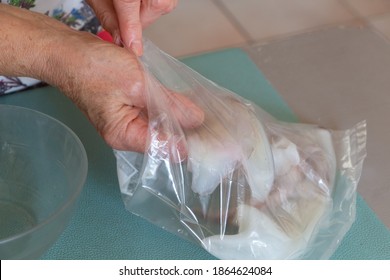 To Put Fresh Squid Pieces In A Freezer Bag Before Freezing