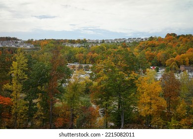 Putnam County, NY, USA - October 16, 2022: Landscapes In Fall Colors In Putnam County, New York State.