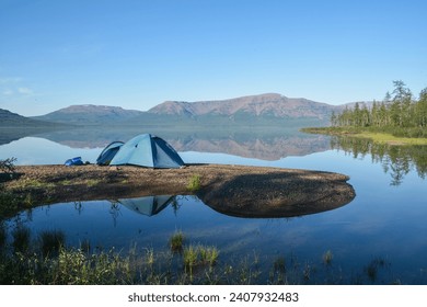 Putorana plateau. A picturesque wilderness region in the north of Eastern Siberia.