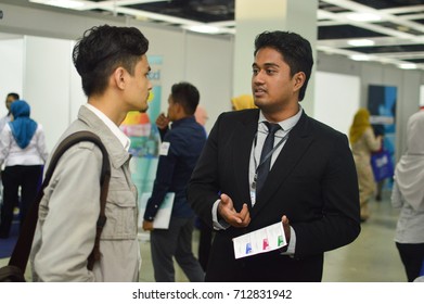 Putra World Trade Centre, Kuala Lumpur, Malaysia. - FEBRUARY 21TH 2017. Teens Of All Ages Attending Annual Education Fair To Choose A Career Path And Receive Vocational Counseling.